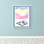 Seashell van de Seashore Canvas Afdruk (Insitu (Houten vloer))