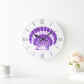 Seashell - violet en wit grote klok (Huis)