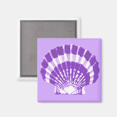 Seashell - violet en wit magneet (Voorkant / Achterkant)