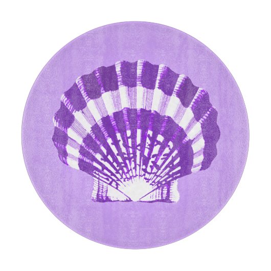 Seashell - violet en wit snijplank (Voorkant)