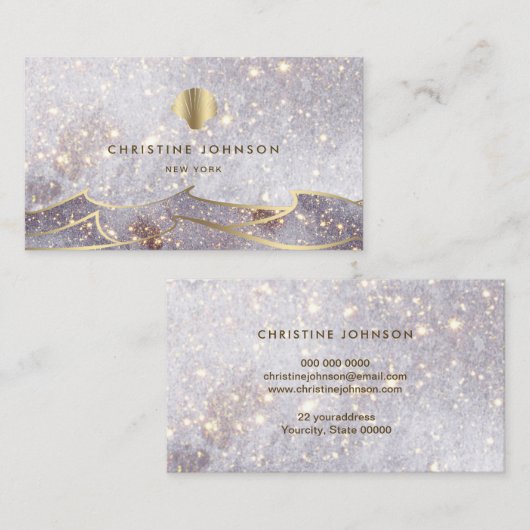 Seashell waterverf achtergrond visitekaartje (Voorkant / Achterkant)