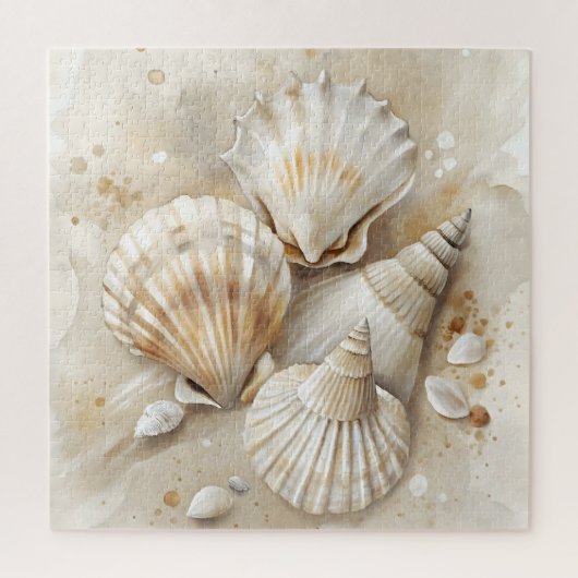 Seashell Waterverf Coastal Legpuzzel (Verticaal)