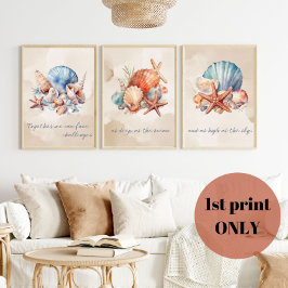 Seashell Waterverf Quote (1 van 3) Wall Art Poster