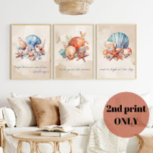 Seashell Waterverf Quote (2 van 3) Wall Art