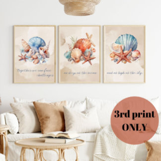 Seashell Waterverf Quote (3 van 3) Wall Art Poster
