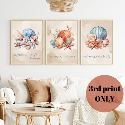 Seashell Waterverf Quote (3 van 3) Wall Art Poster