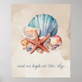 Seashell Waterverf Quote (3 van 3) Wall Art Poster (Voorkant)