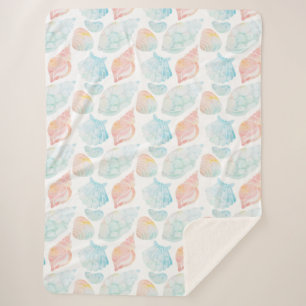 Seashell Waterverf Sherpa Blanket Deken