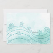 Seashell Wave Invitation Kaart (Achterkant)