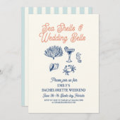 Seashell Wedding Bells Bachelorette Weekend Kaart (Voorkant / Achterkant)