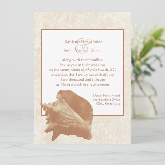 Seashell/ Wedding Kaart (Staand voorkant)