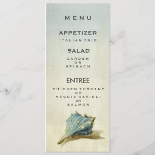  Seashell Wedding-menukaart Menu