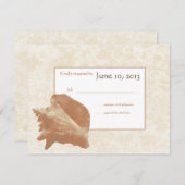 Seashell Wedding Response RSVP Kaartje (Voorkant / Achterkant)