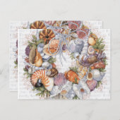 Seashell Wreath Card Briefkaart (Voorkant / Achterkant)