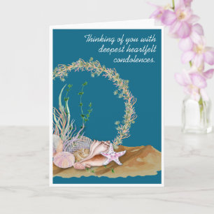 Seashell Wreath condolances / Sympathikaart Kaart