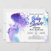 Seashell Zeemeermin Sparkles Baby shower Kaart (Voorkant)