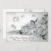 SEASHELLEN ZWEET SIXTEEN PARTIJ, Ruby Monogram Kaart (Voorkant / Achterkant)