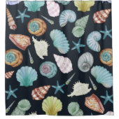 Seashellingspatroon Douchegordijn (Voorkant)