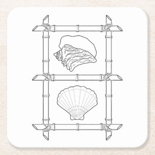 Seashells Adult Coloring Paper Onderzetter