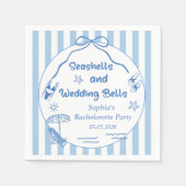 Seashells and Wedding Bells Bachelorette Party Servet (Voorkant)