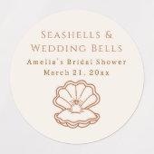 Seashells and Wedding Bells Gift Bag Sticker (Design 2)