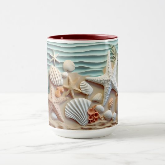Seashells Beach Mug 3D - Sip Ocean Breeze (Centre)