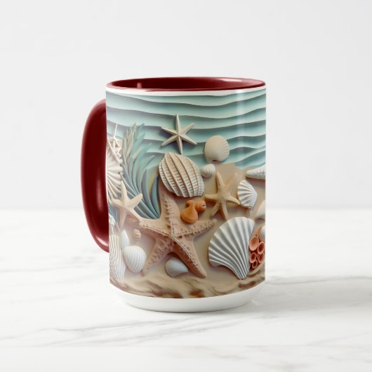 Seashells Beach Mug 3D - Sip Ocean Breeze (Devant gauche)