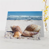 SEASHELLS BEACH TROPICAL BANNIVERSAIRE CARTE DE SA (Fleur jaune)