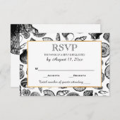 Seashells Beach Wedding Réponse RSVP (Devant / Derrière)