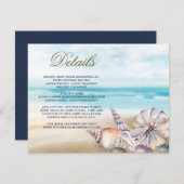 Seashells Bericht in een fles | Gastgegevens Informatiekaartje (Voorkant / Achterkant)