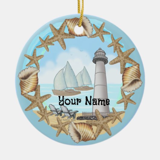 Seashells Biloxi Lighthouse Ornament (Voorkant)
