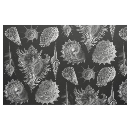  Seashells Black Stof (Fat Quarter)