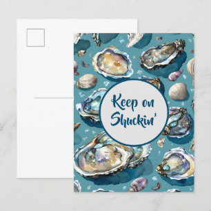 Seashells blijven op Shuckin' Oysters Clams Uitnodiging Briefkaart