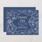 Seashells Blue Beach Wedding Dank je wel kaarten (Voorkant / Achterkant)