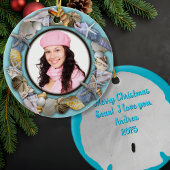 Seashells, Blue Photo Lijst kerstversiering Keramisch Ornament