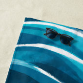  Seashells & Blue Waves Custom Strandlaken (In situ)