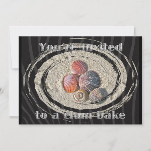 Seashells Clam Bake Invitation Kaart (Voorkant)