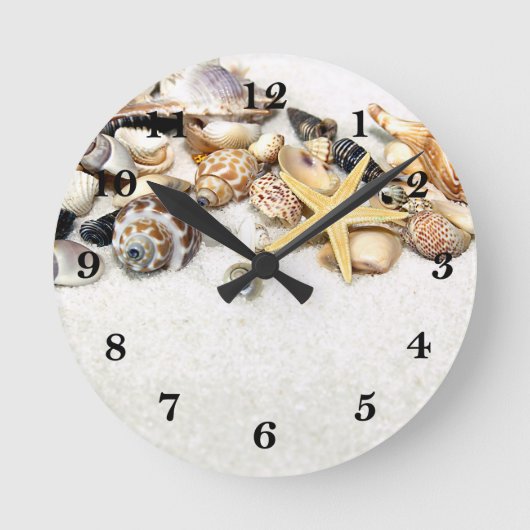 Seashells Clock Ronde Klok (Voorkant)