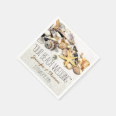 Seashells Custom Wedding Napkins Servet (Hoek)