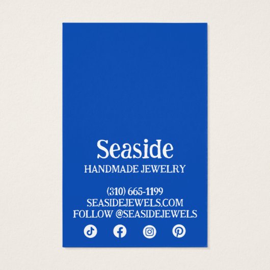 SEASHELLS Écouter collier bijoux carte d'affichage (Dos)