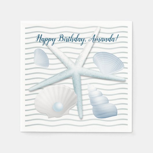 Seashells en parels servet (Voorkant)