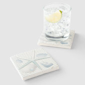 Seashells en parels stenen onderzetter (Zijkant)