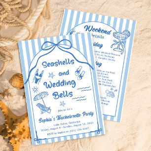 Seashells en Wedding Bells vrijgezellenfeest Kaart