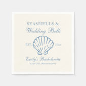 Seashells en Wedding Bells vrijgezellenfeest Servet (Voorkant)
