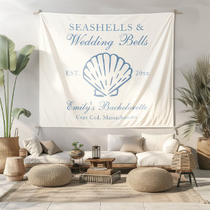 Seashells en Wedding Bells vrijgezellenfeest Wandkleed