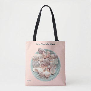 Seashells en Zee Glass Wood Wall Art Grocery Bag Draagtas