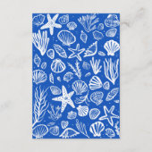 Seashells Frame Beach Wedding CUSTOM QR Code Informatiekaartje (Achterkant)