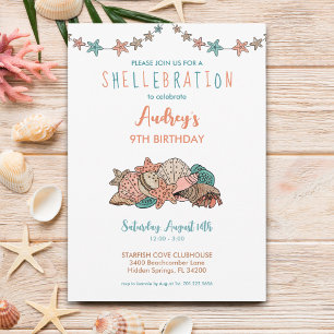 Seashells Girls Beach Verjaardag Kaart
