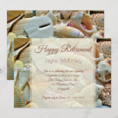 Seashells Happy Retirement Party nodigt uit Kaart (Voorkant / Achterkant)