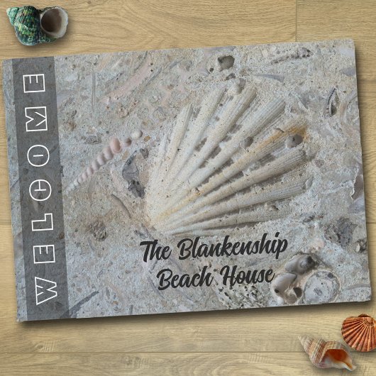 Seashells in Concrete Custom Beach House Deurmat
